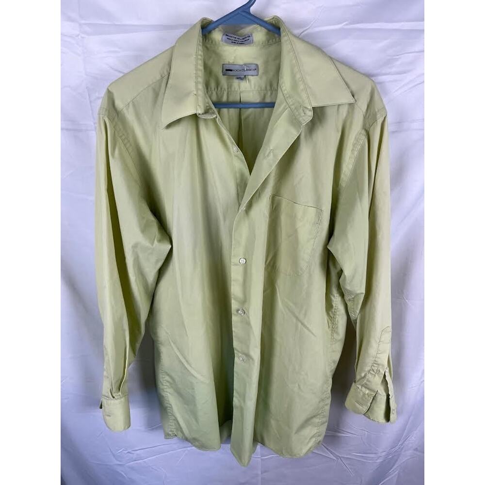 Boca Classics Green long Sleeve button down Mens Shirt sz L 16.5 32/33